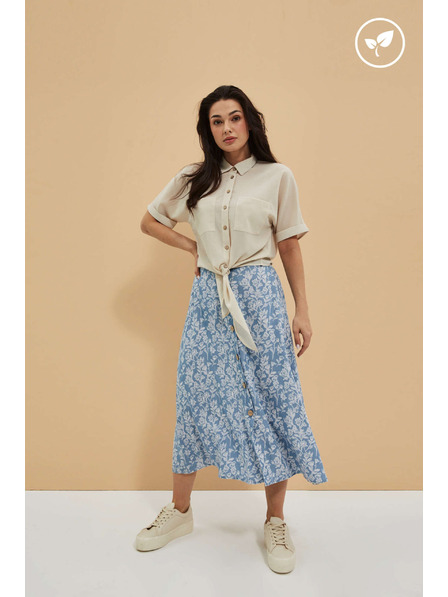 Moodo Lyocell-Rock mit Blumenprint von Moodo