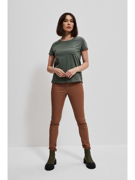 Moodo Wachsbeschichtete enge Hose in Braun von Moodo