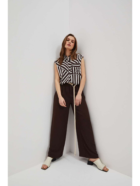 Moodo Dunkelbraune Hose mit weiten Hosenbeine von Moodo