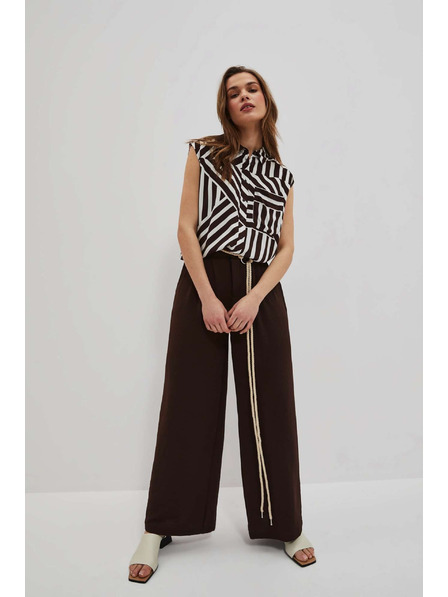 Moodo Dunkelbraune Hose mit weiten Hosenbeine von Moodo