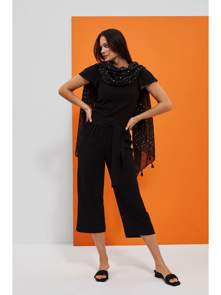 Moodo Hose mit Bindegürtel in der Taille Moodo