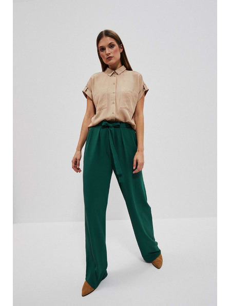 Moodo Malachitgrüne Hose mit weiten Hosenbeine von Moodo