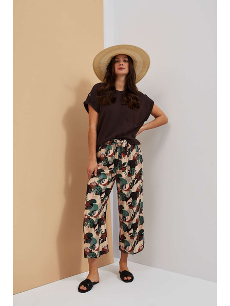 Moodo Dunkelbeige gemusterte Culotte-Hose von Moodo