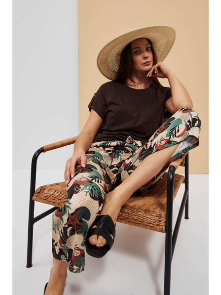 Moodo Dunkelbeige gemusterte Culotte-Hose von Moodo