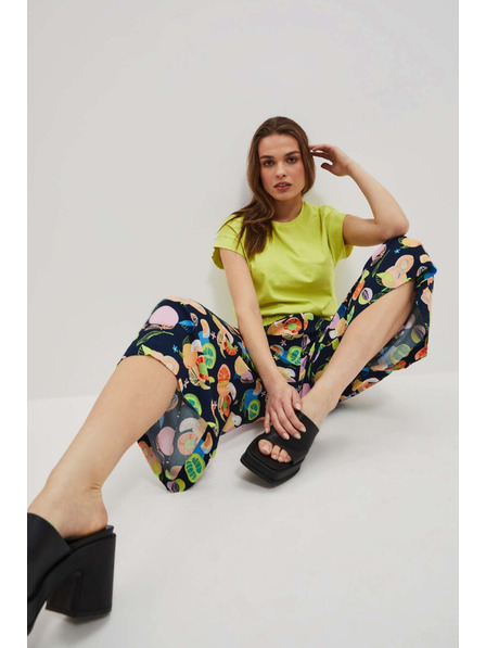 Moodo Perlmuttfarbene gemusterte Culotte-Hose von Moodo