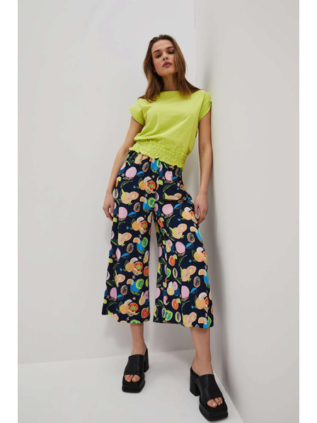 Moodo Perlmuttfarbene gemusterte Culotte-Hose von Moodo