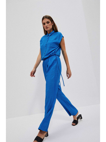 Moodo Azurblaue Hose mit weiten Hosenbeine von Moodo