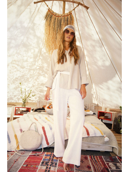 Moodo Leinen-Hose mit weitem Schnitt von Moodo