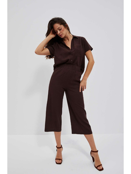 Moodo Dunkelbraune Hosenrock mit Gummibund von Moodo