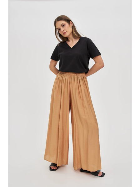 Moodo Viskose-Hose mit weitem Bein in Beige von Moodo