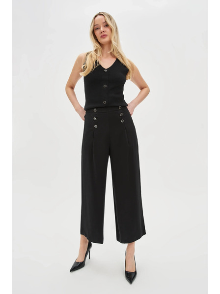 Moodo Schwarze Hosenrock mit Knöpfen von Moodo