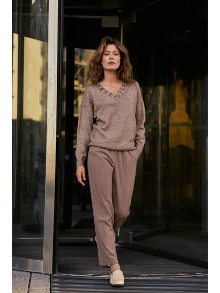 Moodo Braune Zigarettenhose Moodo