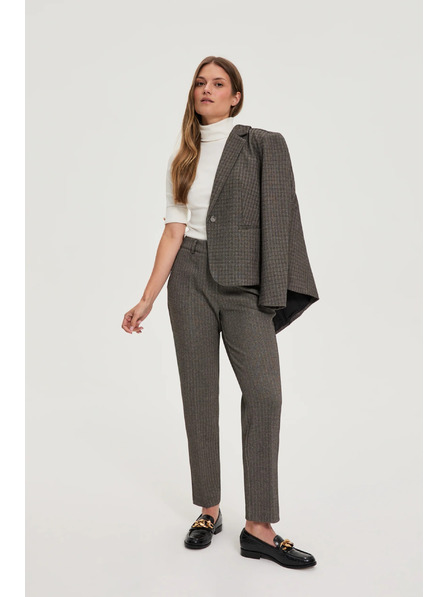 Moodo Dunkelbeige Hose mit Metallfaden Moodo