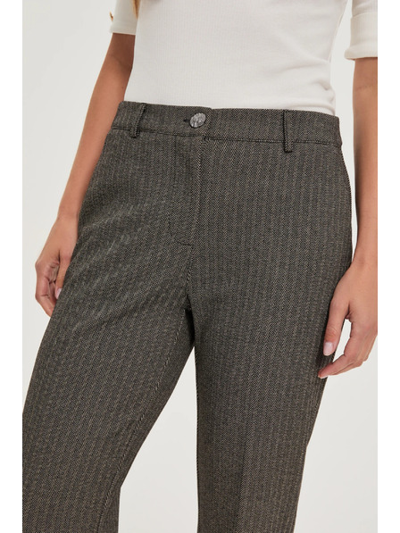 Moodo Dunkelbeige Hose mit Metallfaden Moodo