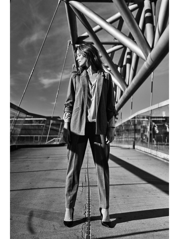 Moodo Graue Zigarettenhose Moodo