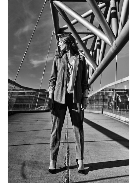 Moodo Graue Zigarettenhose Moodo