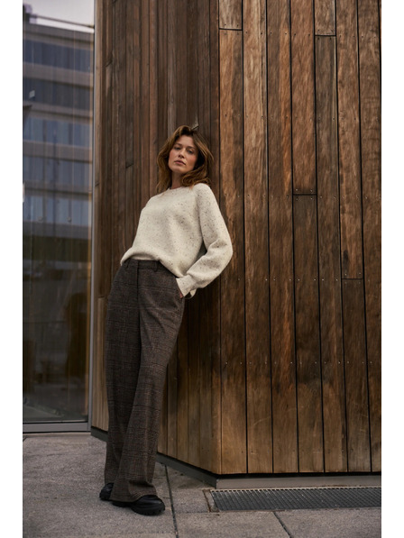 Moodo Braune karierte Hose Moodo