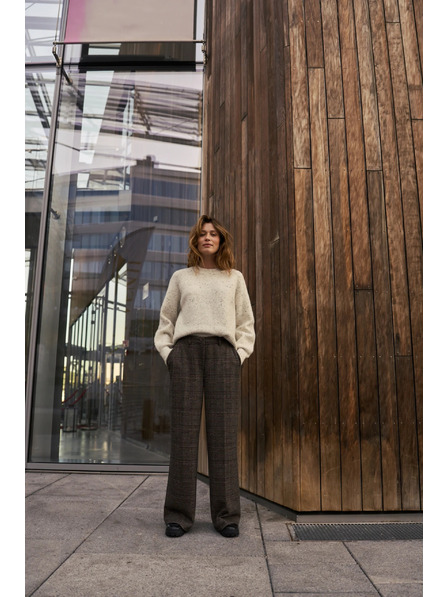 Moodo Braune karierte Hose Moodo