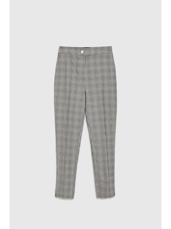 Moodo Graue karierte Hose Moodo