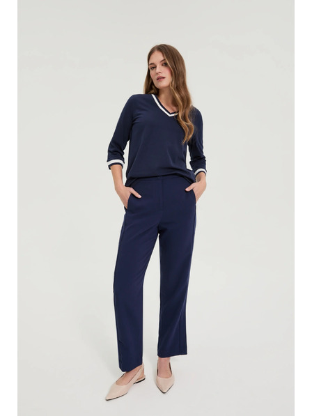 Moodo Glatte Hose dunkelblau Moodo