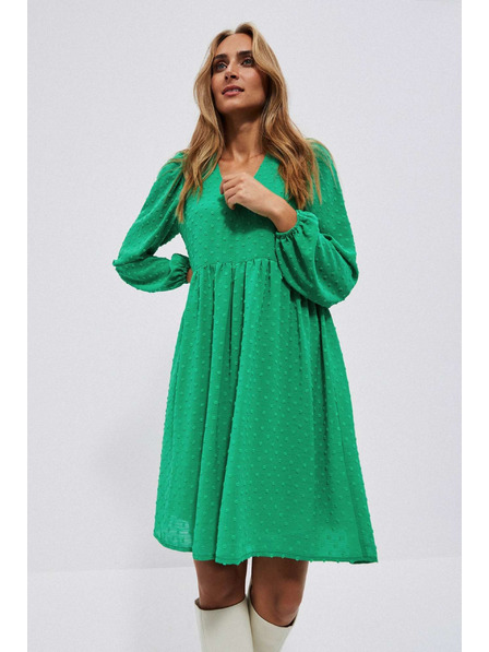 Moodo Grünes Kleid mit Ballonärmeln Moodo