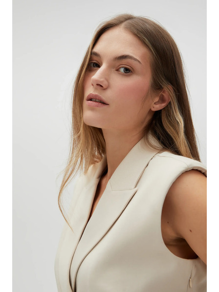 Moodo Elegantes beiges Kleid Moodo