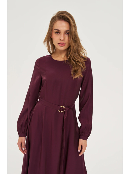 Moodo Weinrotes Midikleid Moodo