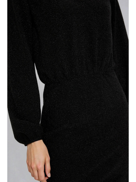 Moodo Glänzendes schwarzes Kleid Moodo