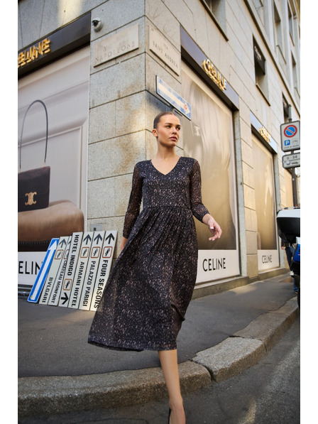 Moodo Schwarzes Midi-Kleid Moodo