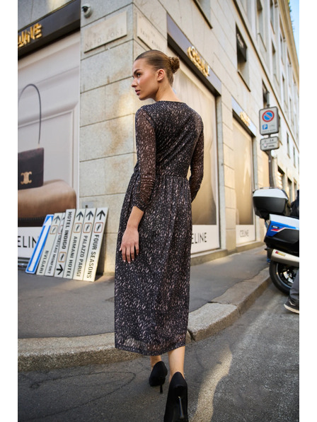 Moodo Schwarzes Midi-Kleid Moodo