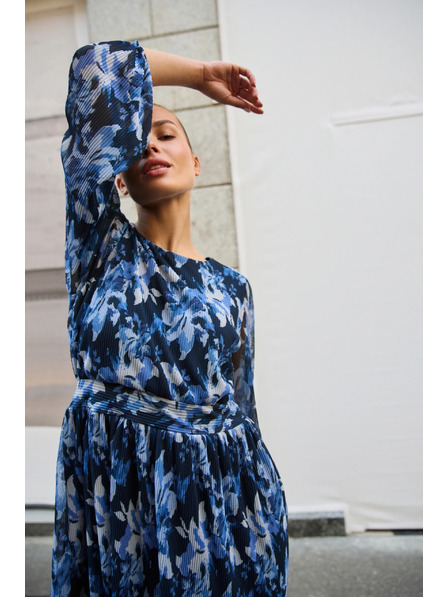 Moodo Plissiertes Kleid dunkelblau Moodo