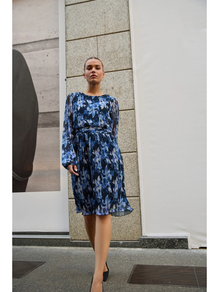 Moodo Plissiertes Kleid dunkelblau Moodo