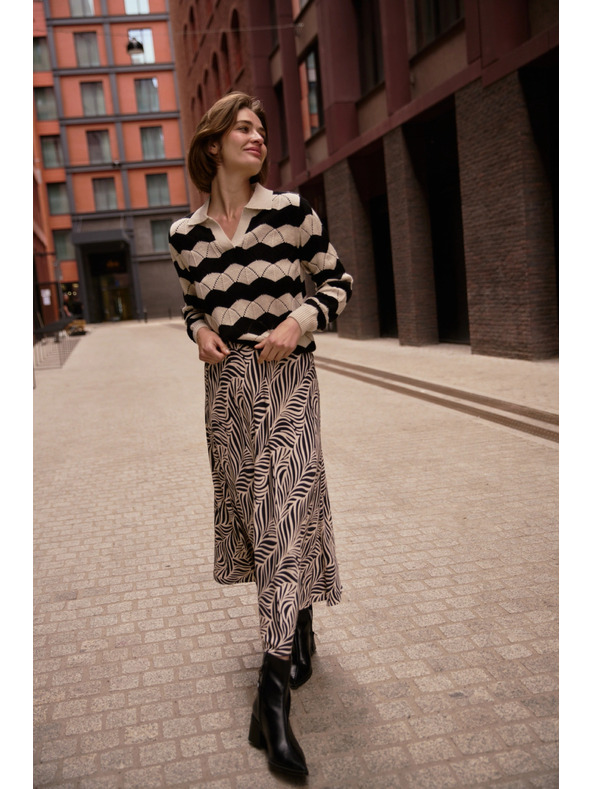 Moodo Pullover mit Kragen beige Moodo