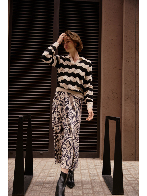 Moodo Pullover mit Kragen beige Moodo