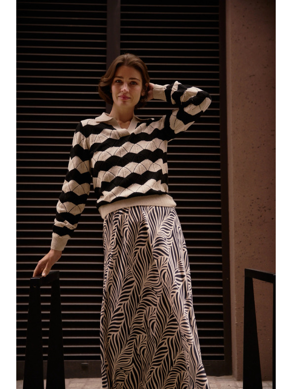 Moodo Pullover mit Kragen beige Moodo