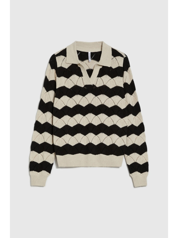 Moodo Pullover mit Kragen beige Moodo