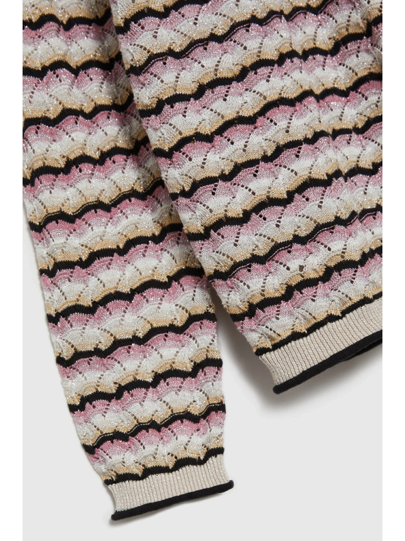 Moodo Beiger Pullover mit Streifen Moodo