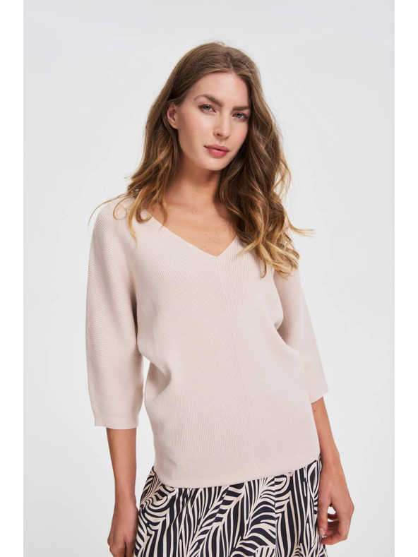 Moodo Pullover mit 3/4-Ärmeln beige Moodo