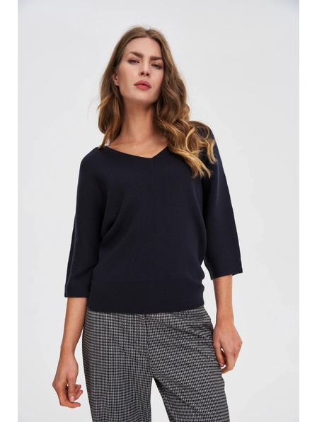 Moodo Pullover mit 3/4-Ärmeln dunkelblau Moodo