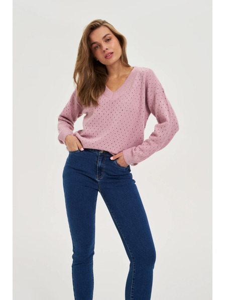 Moodo Azurblaue rosa Pullover Moodo