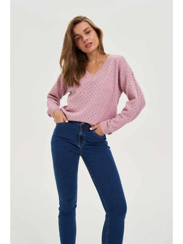Moodo Azurblaue rosa Pullover Moodo