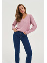 Moodo Azurblaue rosa Pullover Moodo