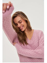 Moodo Azurblaue rosa Pullover Moodo