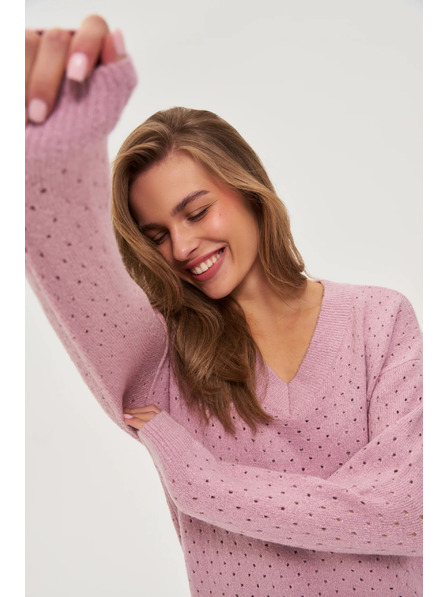 Moodo Azurblaue rosa Pullover Moodo
