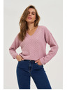 Moodo Azurblaue rosa Pullover Moodo