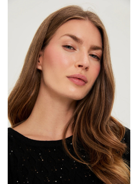 Moodo Pullover mit Pailletten schwarz Moodo