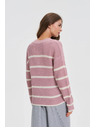 Moodo Rosa Pullover mit Streifen Moodo
