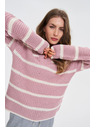 Moodo Rosa Pullover mit Streifen Moodo