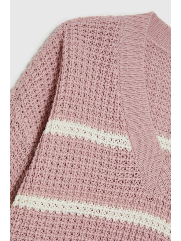 Moodo Rosa Pullover mit Streifen Moodo
