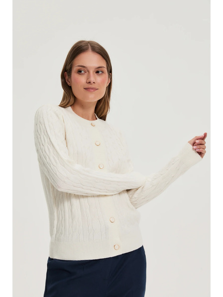 Moodo Pullover mit dekorativer Strickerei ecru Moodo